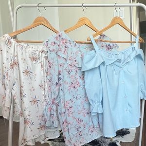 Summer Floral Off Shoulder Cute Pastel Tops!